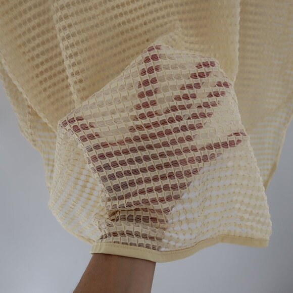 Andthewhy Sheer Mesh Top Womens  Yellow Boho Minimalist Layering Beach NWT - Picture 7 of 9